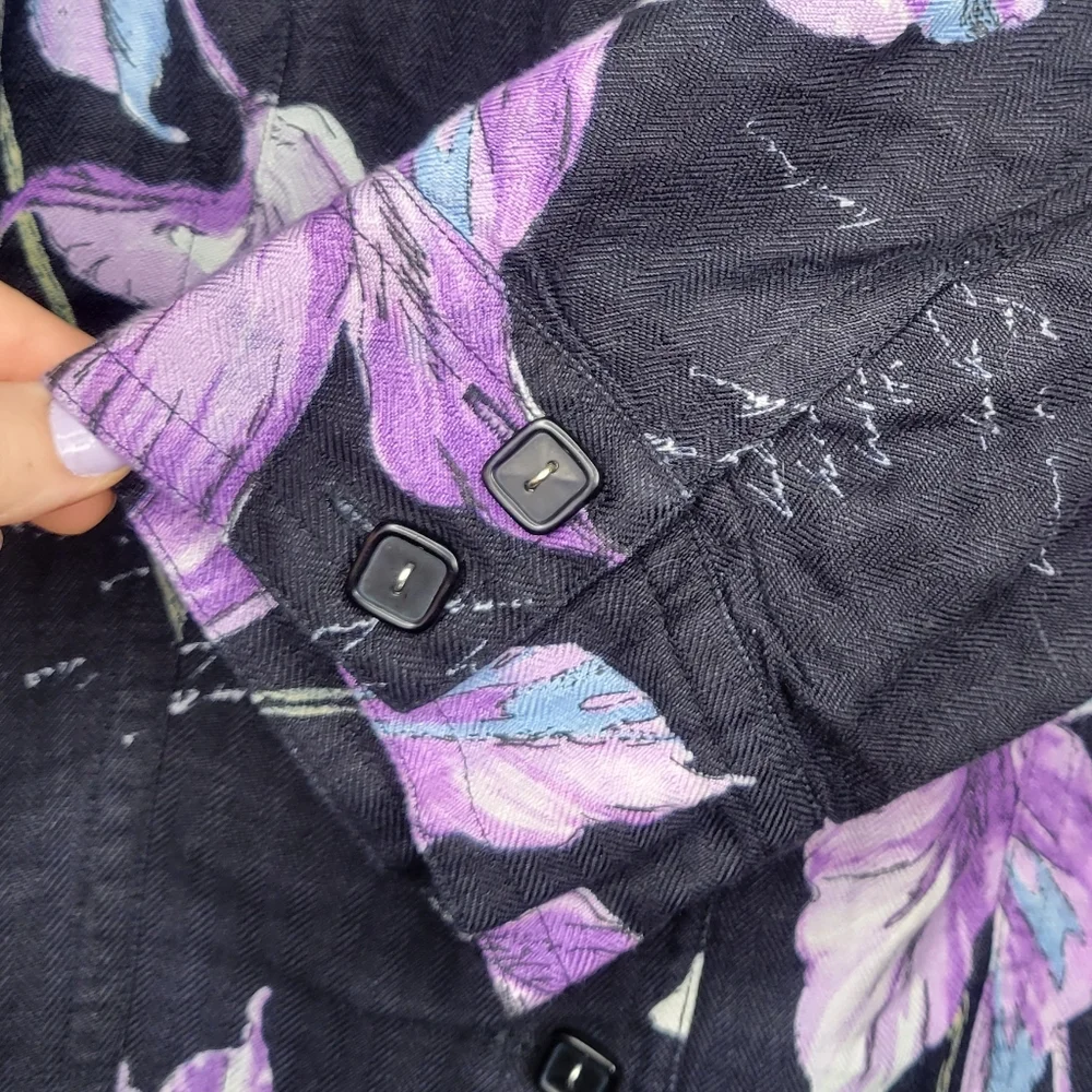 Emma James Linen Blend Floral Blazer, Size 12
